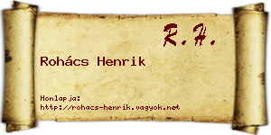 Rohács Henrik névjegykártya